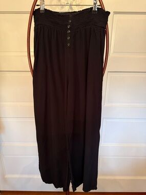 Disturbia Black Wide Leg Pants Witchy Boho Flowy Summer